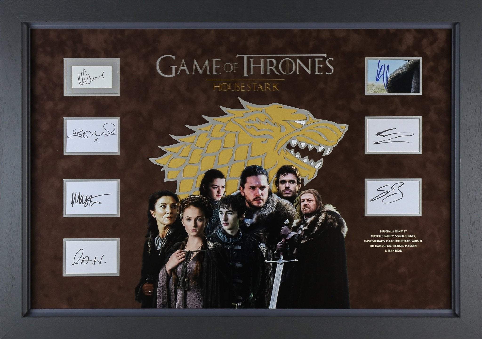 Game of Thrones Cast Signed White card Framed Display - Memorabilia Framers Shop